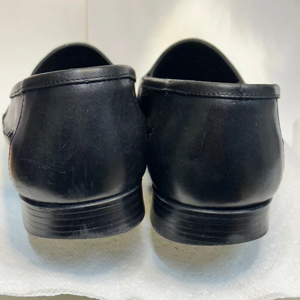 Giorgio Brutini Loafers Mens 12 M Black Woven Kiltie Tassel Excellent